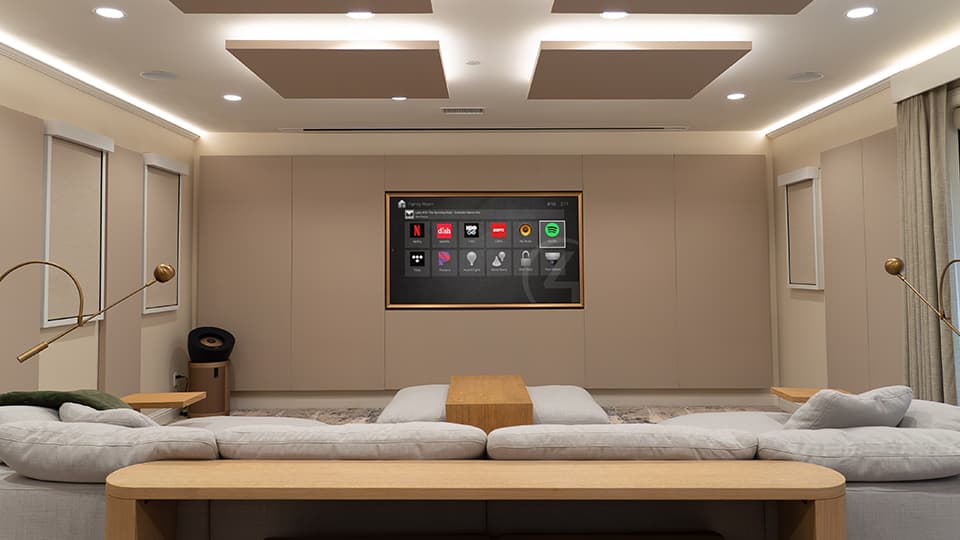 Room with TV screen
